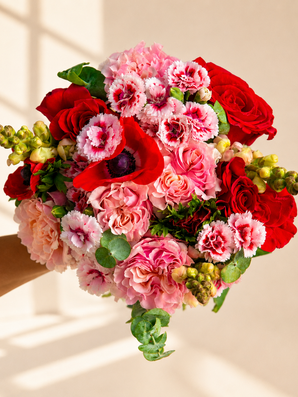 Xmas Szn Flower Bouquet with Vase