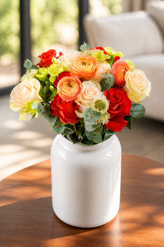 Good Times Roll Flower Bouquet With Vase