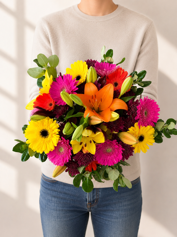 Rainbow Snowcone Flower Bouquet