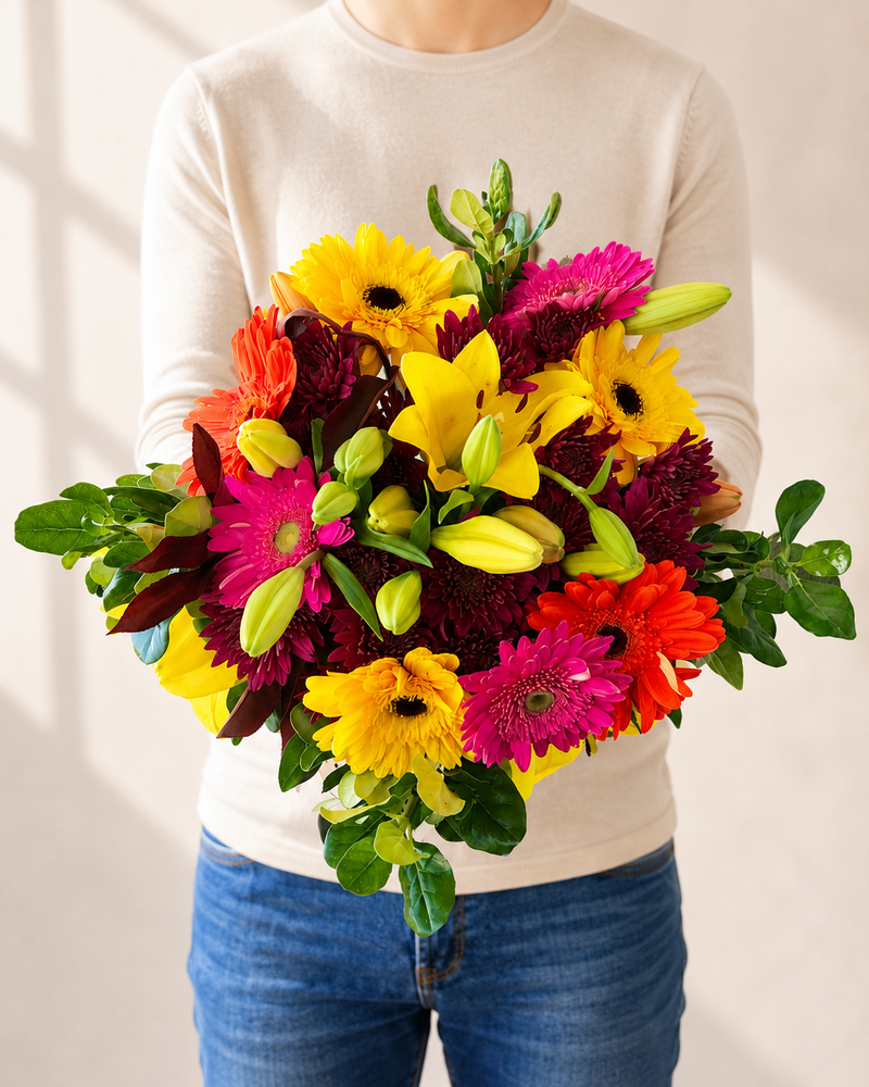 Rainbow Snowcone Flower Bouquet