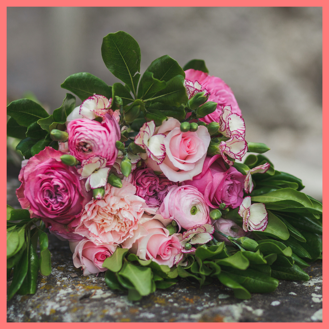 Order The Hillery Flower Bouquet from our Spring Collection! The Hillery bouquet includes mixed stems of light pink roses, light pink ranunculus, brilliantina, light pink carnations, and solomio. The flowers will be shipped directly from the farm to you!