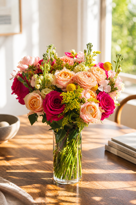 ReVased flower bouquet cared for in a vase