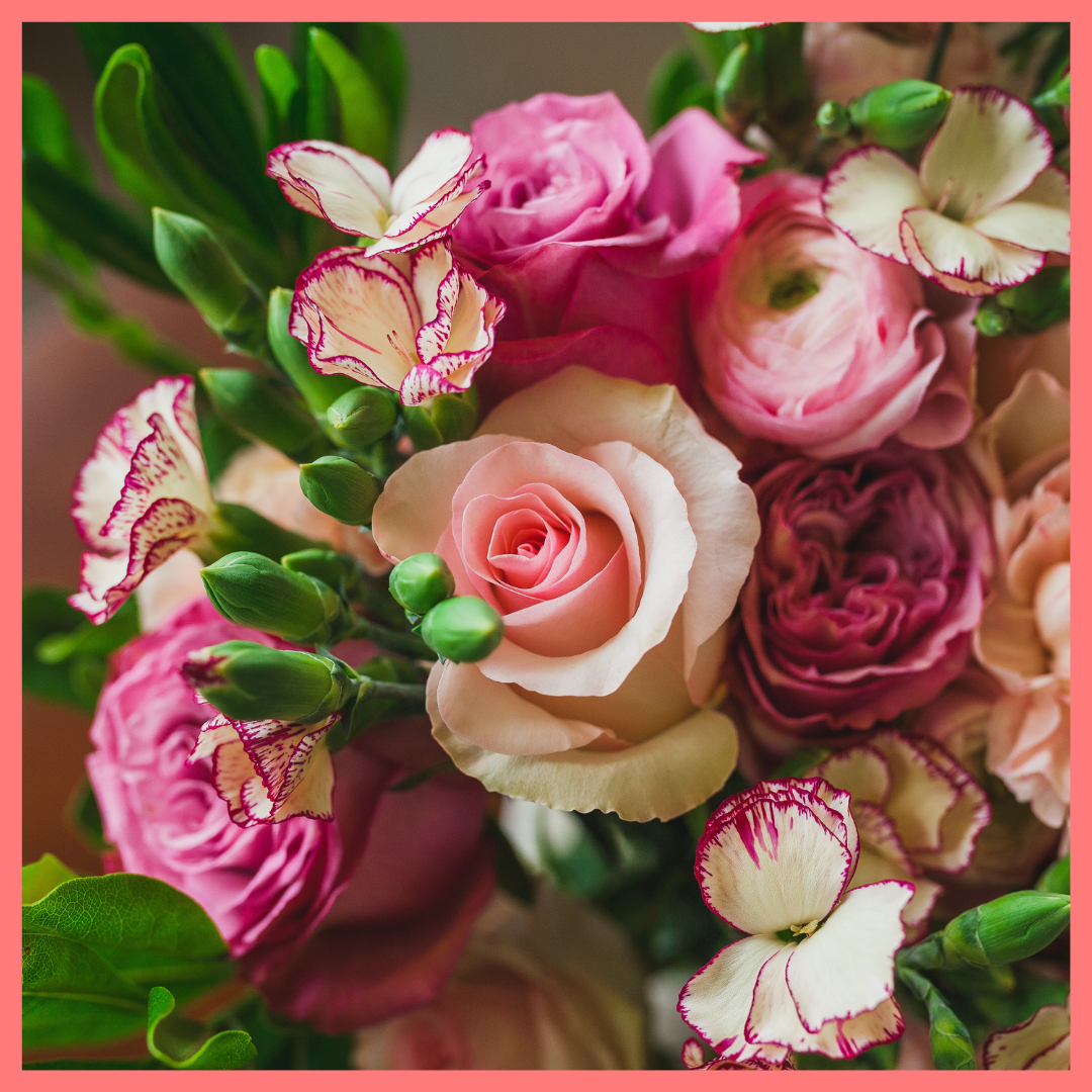 Order The Hillery Flower Bouquet from our Spring Collection! The Hillery bouquet includes mixed stems of light pink roses, light pink ranunculus, brilliantina, light pink carnations, and solomio. The flowers will be shipped directly from the farm to you!
