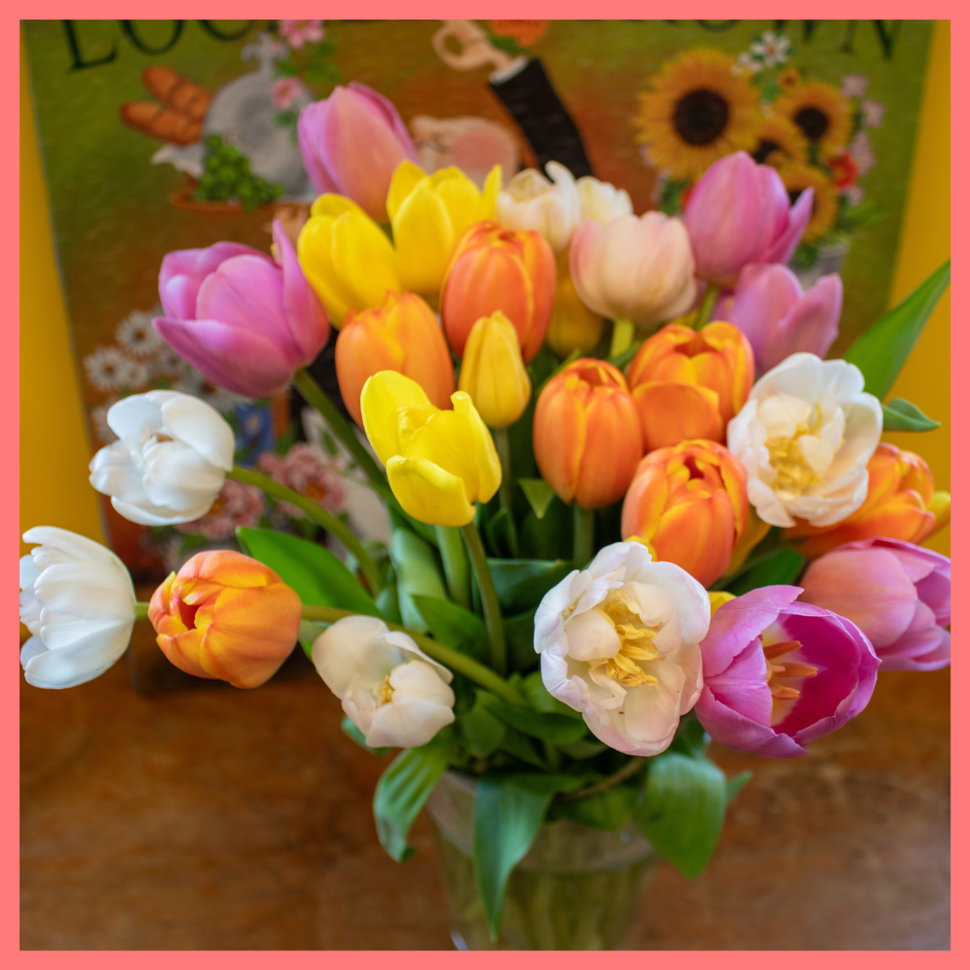 The Totally Tulips bouquet includes mixed stems of colorful California-grown tulips! Please note that as flowers are a live product, colors and varieties may vary from the photos shown to provide you with the freshest, most seasonal, and most beautiful bouquet.