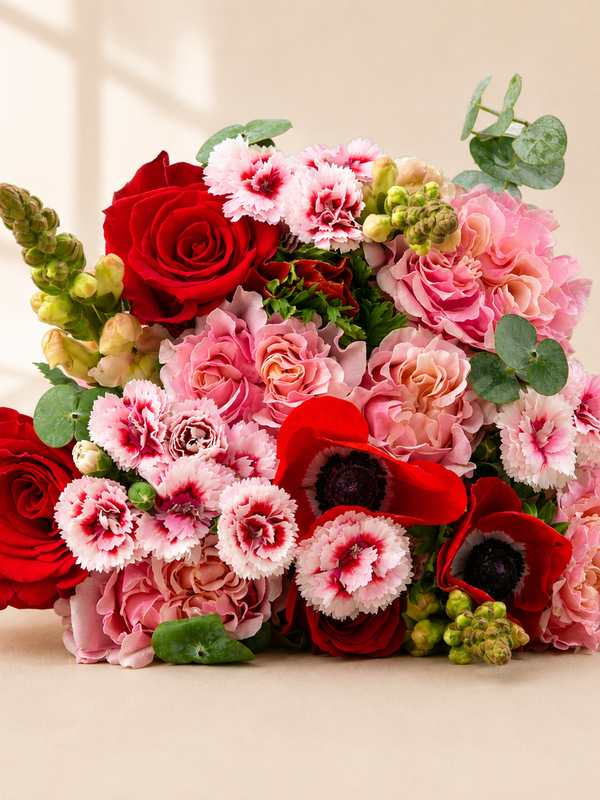 Xmas Szn Flower Bouquet with Vase