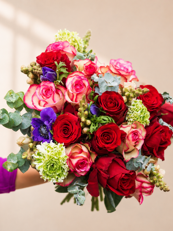 Happy Happy Flower Bouquet with Vase