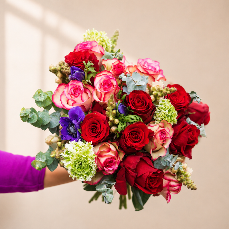 Happy Happy Flower Bouquet with Vase