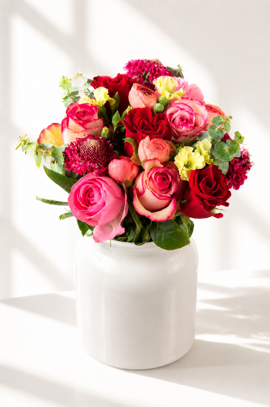 Love Language Flower Bouquet With Vase