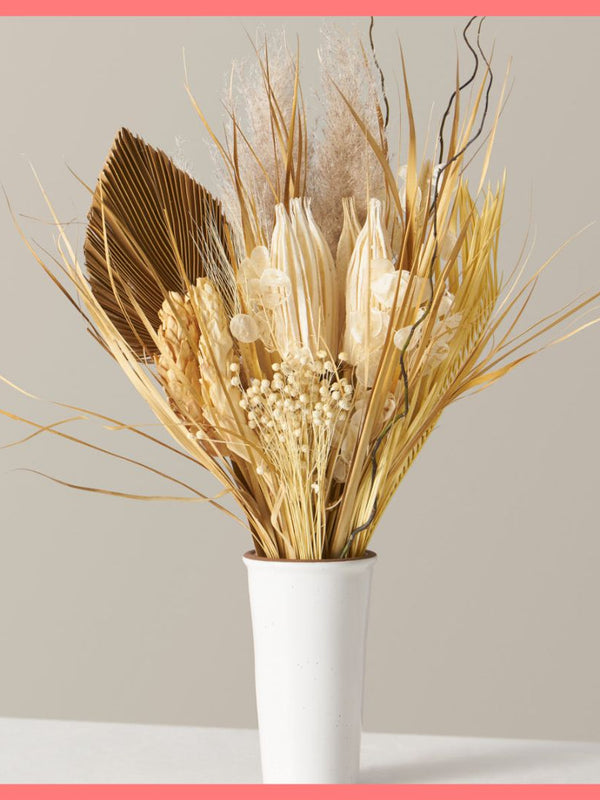 Neutral Palm Flower Dried Bouquet