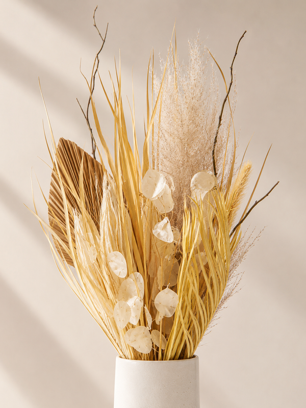 Neutral Palm Flower Dried Bouquet
