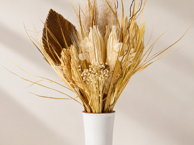 Neutral Palm Flower Dried Bouquet