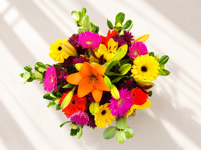 Rainbow Snowcone Flower Bouquet