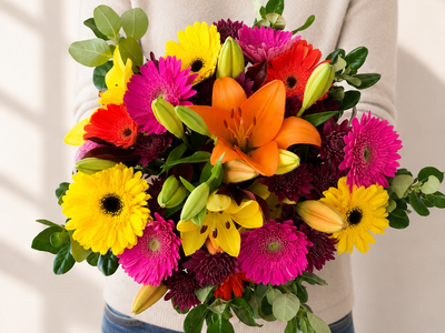 Rainbow Snowcone Flower Bouquet