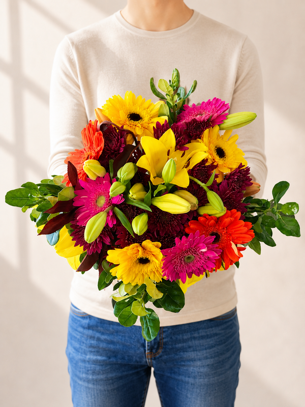 Rainbow Snowcone Flower Bouquet