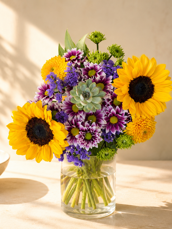 Summer Love flower bouquet studio shot