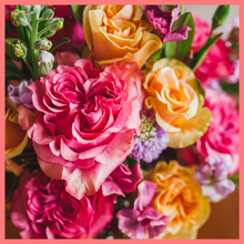 Load image into Gallery viewer, Order The Debbie DIY KIT from our Spring Collection! This Do-It-Yourself Floral Design Kit will include mixed stems of peach roses, pink roses, lavender scabiosa, lavender stock, solomio bono, and hebes. The kit will also include design tips from the pros! The flowers will be shipped directly from the farm!
