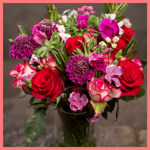 Valentine's Day Flower Bouquet - Premier Size (Vase included)