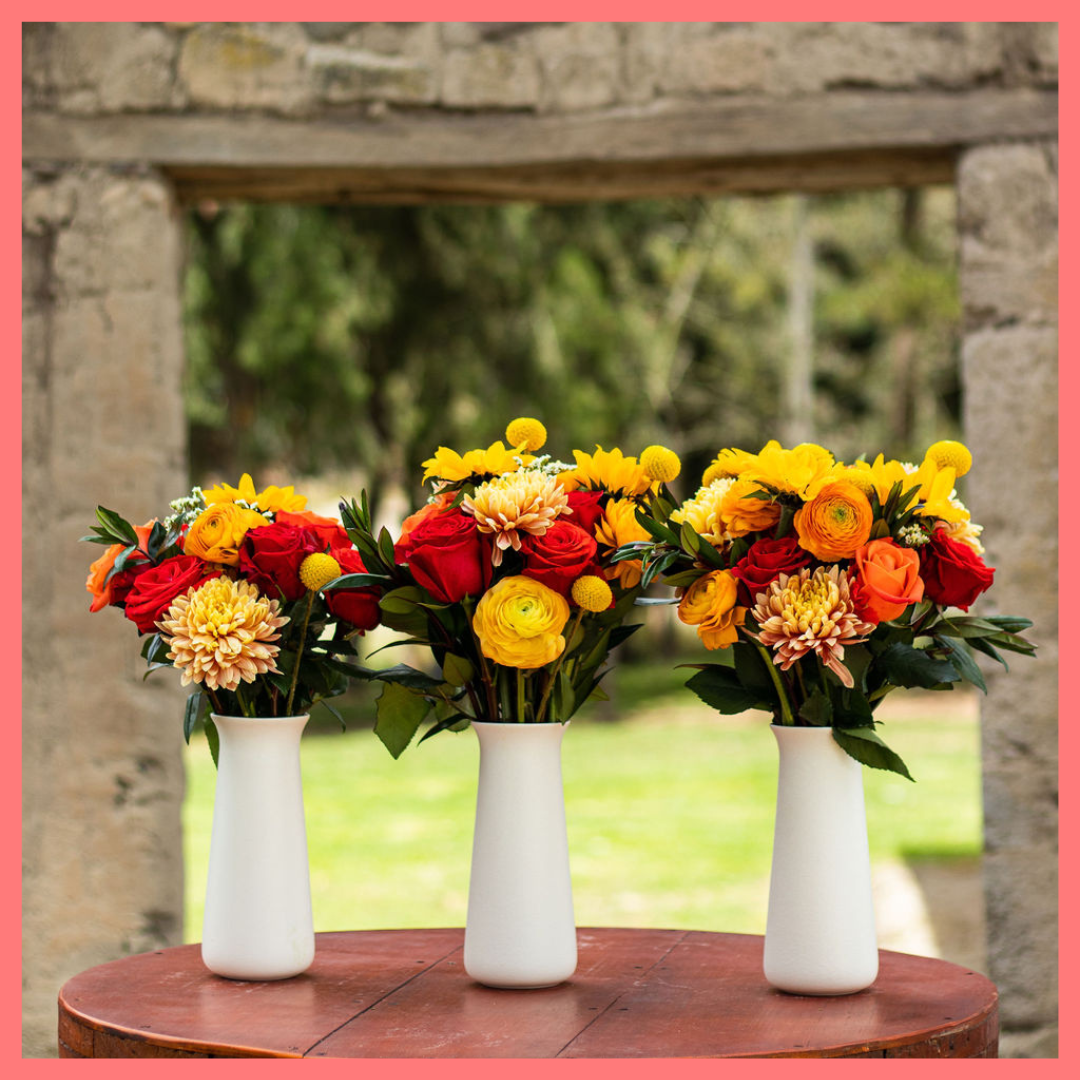 The Falling in Love bouquet includes mixed stems of sunflower, roses, chrysanthemums, ranunculus, craspedia, hebes, and limonium! Please note that as flowers are a live product, colors and varieties may slightly vary from the photos shown to provide you with the freshest and most beautiful bouquet.
