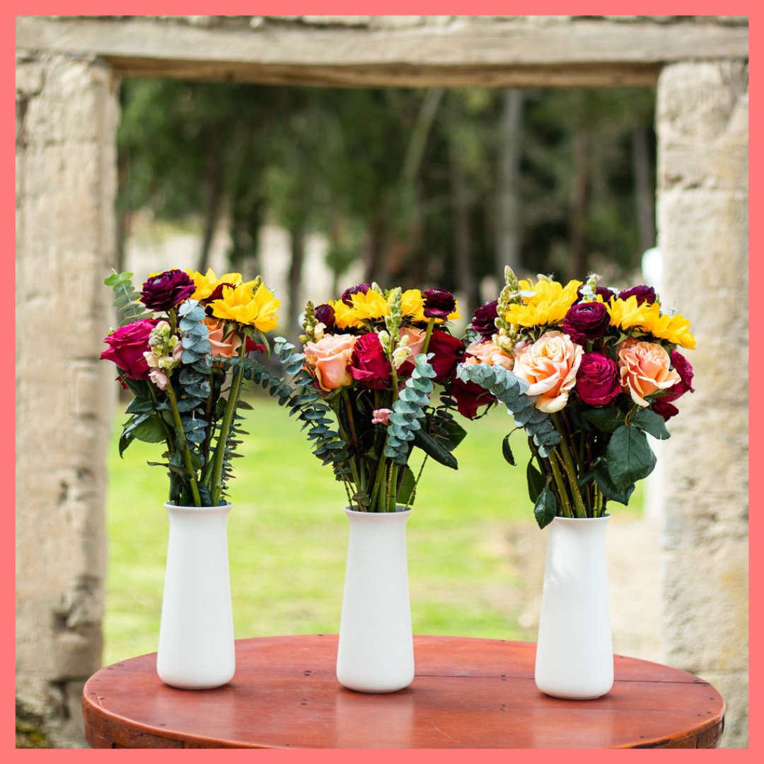 The Thankful For You bouquet includes mixed stems of roses, ranunculus, sunflowers, snapdragon, and eucalyptus. Please note that as flowers are a live product, colors and varieties may slightly vary from the photos shown to provide you with the freshest and most beautiful bouquet.