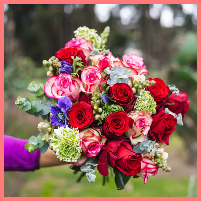 The Growers' Choice - Christmas Flower Bouquet includes mixed stems of lilies, calla lilies, gerbera daisies, hypericum, schlefflera, chrysanthemums, and eryngium. Please note that as flowers are a live product, colors and varieties may slightly vary from the photos shown to provide you with the freshest and most beautiful bouquet.