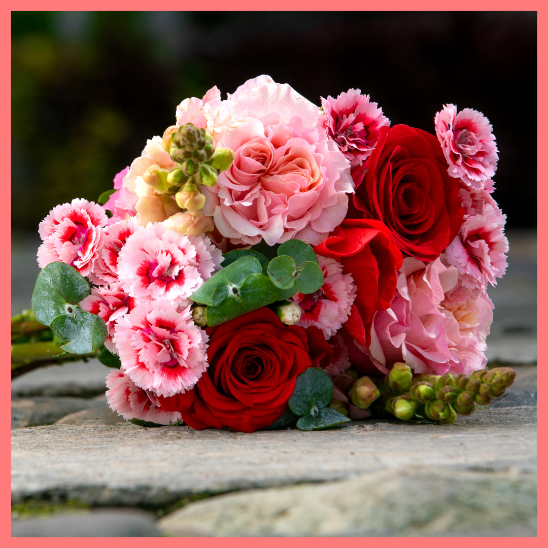 The VDAY Szn bouquet includes mixed stems of roses, snapdragon, solomio, anemone, and eucalyptus. Please note that as flowers are a live product, colors and varieties may slightly vary from the photos shown to provide you with the freshest and most beautiful bouquet.