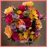 The Butterflies bouquet includes mixed stems of roses, butterfly ranunculus, matilda, scabiosa, and hebes. Please note that as flowers are a live product, colors and varieties may slightly vary from the photos shown to provide you with the freshest and most beautiful bouquet.
